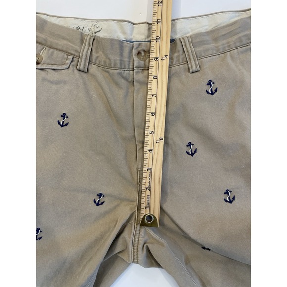 Polo Ralph Lauren Bedford Chino Shorts Mens 32 Khaki Anchor Embroidered 8.5" In - Picture 8 of 9